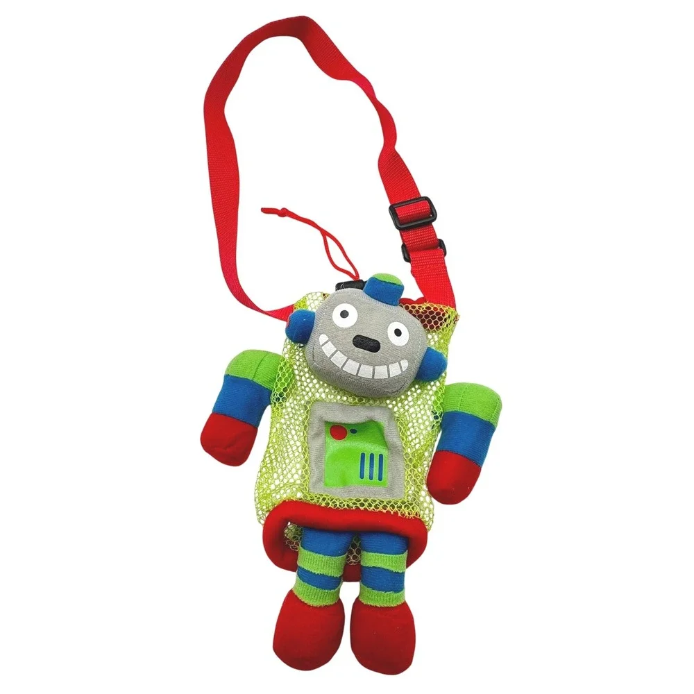 STEPHEN JOSEPH Bottle Buddy‎ Robot Water Bottle Holder Carrier Strap Mesh Quinn